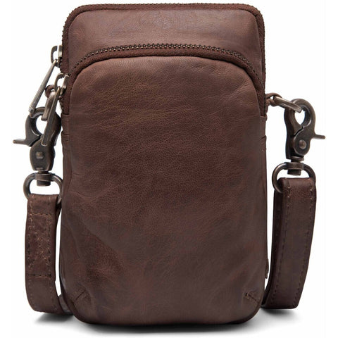 DEPECHE Mobile bag in soft vintage look leather Mobilebag 068 Winter brown