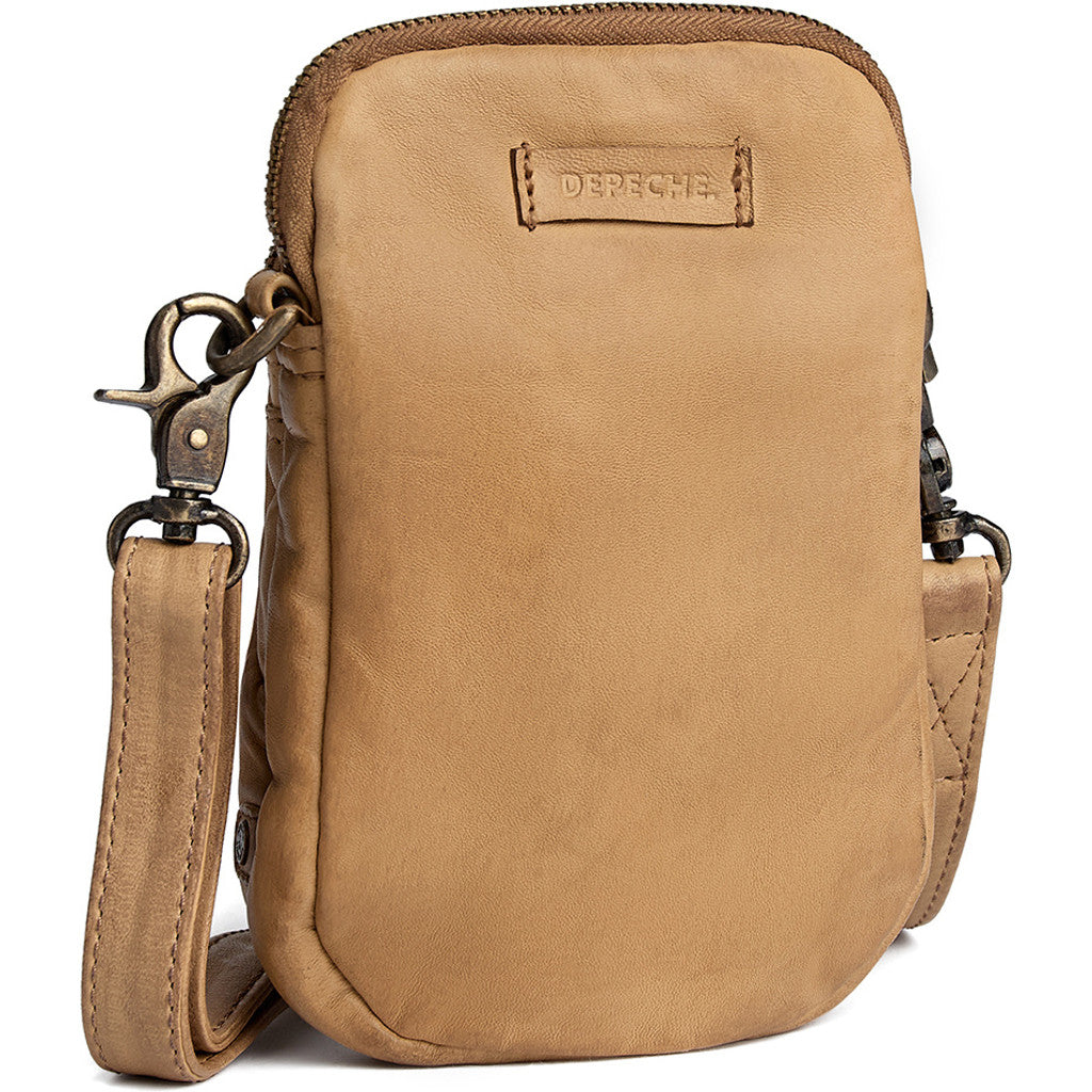 DEPECHE Mobile bag in soft vintage look leather Mobilebag 156 Camel