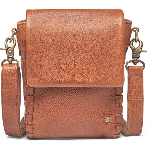 DEPECHE Mobilebag with delicate edge stitching Mobilebag 014 Cognac