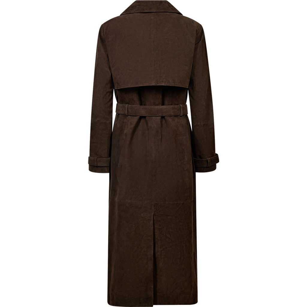 Depeche leather wear Naomi suede trench coat Jacket 067 Dusty brown