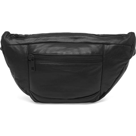 DEPECHE Oversize leather bumbag in high and soft quality Bumbag 226 Black / Black
