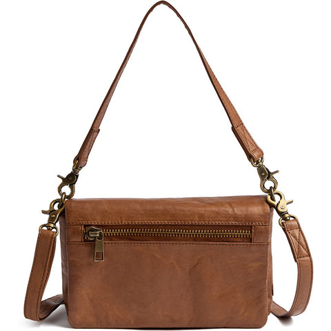 DEPECHE Powerfield sheep leather crossover bag Cross over 014 Cognac