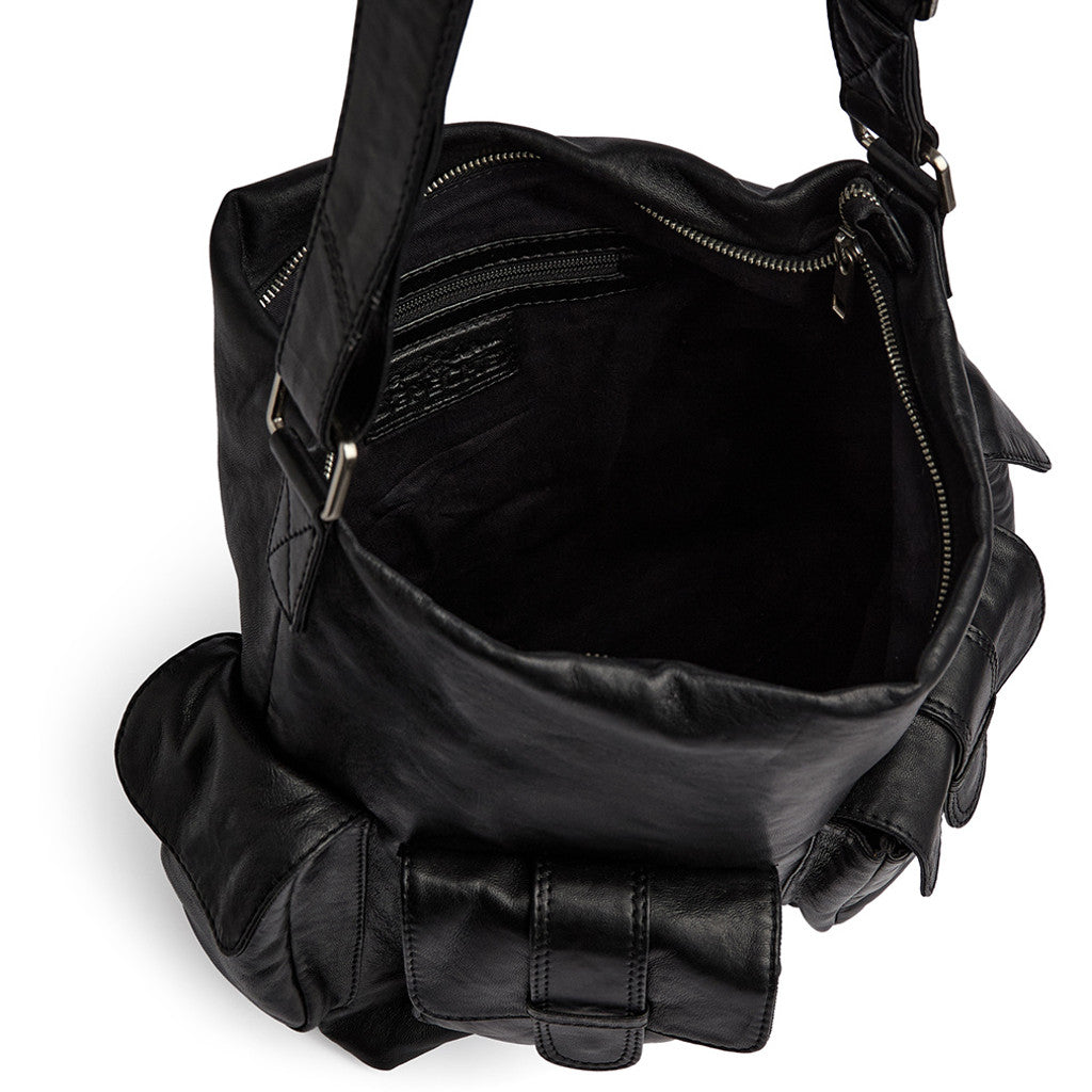 DEPECHE Powerfield sheep leather shopper Shopper 099 Black