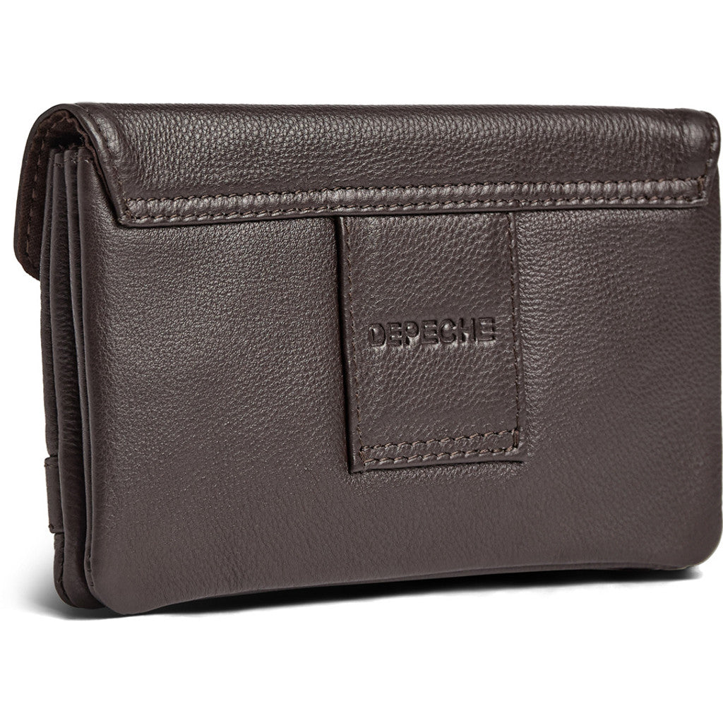 DEPECHE Purse/waist bag in soft leather and timeless design Purse / Credit card holder 033 Mocca