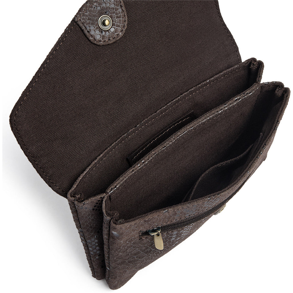 DEPECHE Purse/waist bag in soft leather and timeless design Purse / Credit card holder 340 Mocca Snake