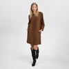Depeche leather wear Sandy suede shirt dress Shirts 307 Choco