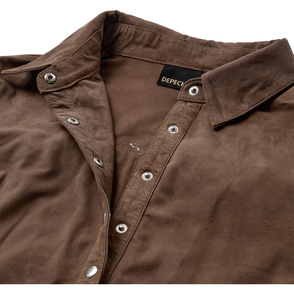 Depeche leather wear Sharon Suede Fringes Shirt Shirt 338 Walnut Brown