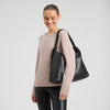 DEPECHE Sheep leather shoulderbag with ruched strap Shoulderbag / Handbag 099 Black