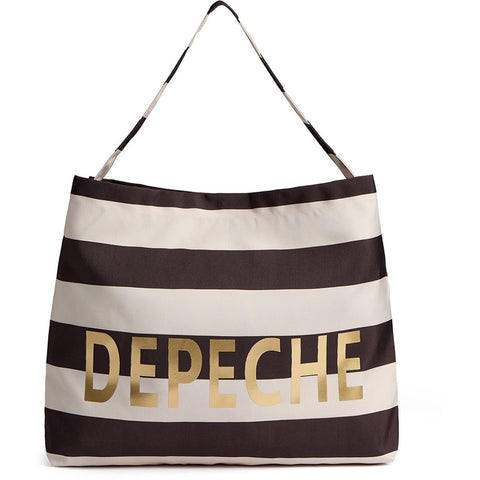 DEPECHE Shopper Shopper 328 Brown/Cream striped