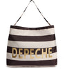 DEPECHE Textile shopper bag Shopper 328 Brown/Cream striped