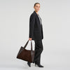 DEPECHE Shopper bag in suede and cow leather Shopper 008 Chocolate