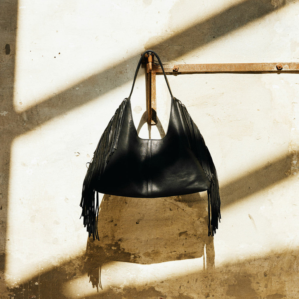 DEPECHE Shoulderbag with fringes Shoulderbag / Handbag 099 Black (Nero)