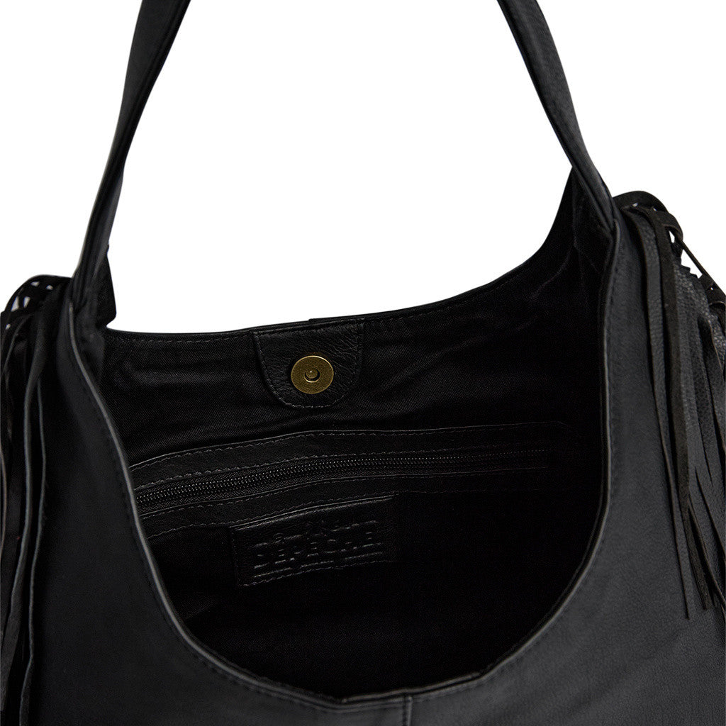 DEPECHE Shoulderbag with fringes Shoulderbag / Handbag 099 Black (Nero)