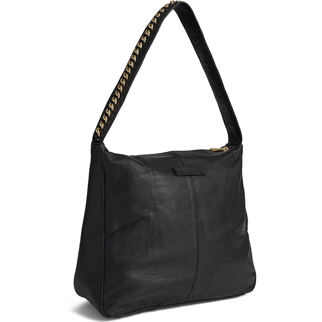 DEPECHE Shoulderbag with gold chain on the strap Shoulderbag / Handbag 099 Black (Nero)