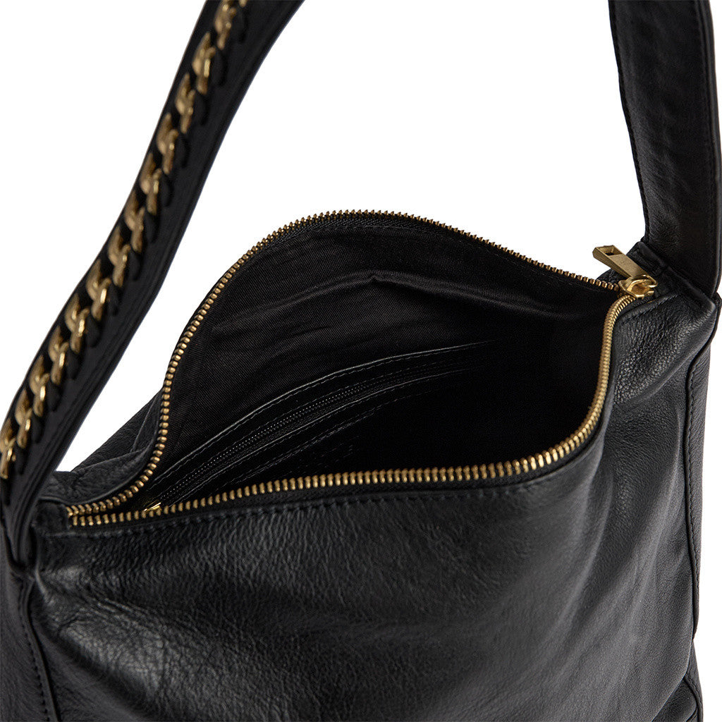 DEPECHE Shoulderbag with gold chain on the strap Shoulderbag / Handbag 099 Black (Nero)
