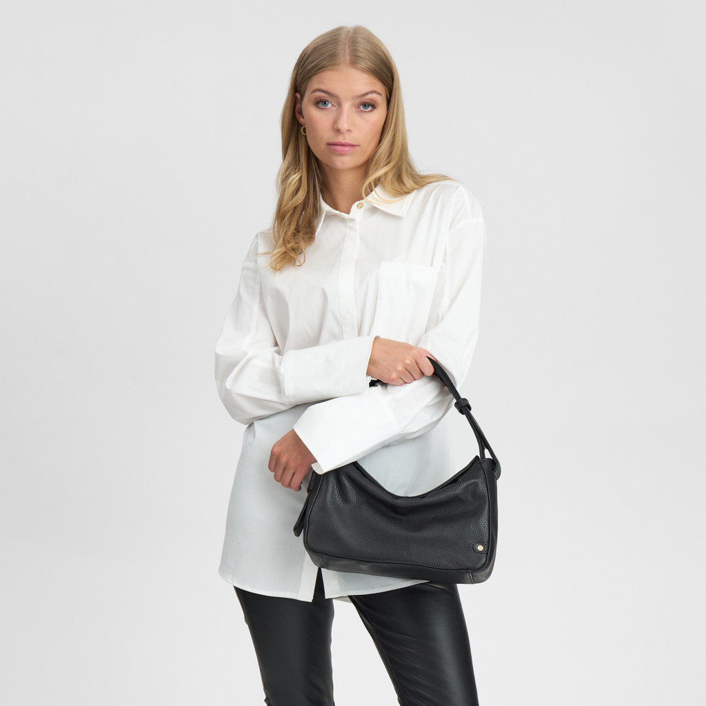 DEPECHE Shoulderbag with leopard lining Shoulderbag / Handbag 099 Black (Nero)