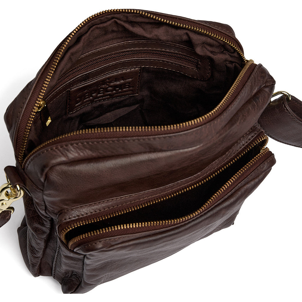 DEPECHE Simple crossover bag in beautiful leather Cross over 106 Coffee