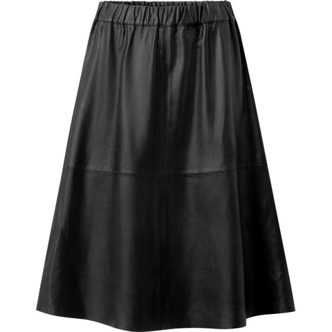 A-shape Doria skirt in soft leather quality / 51130 - Black (Nero)