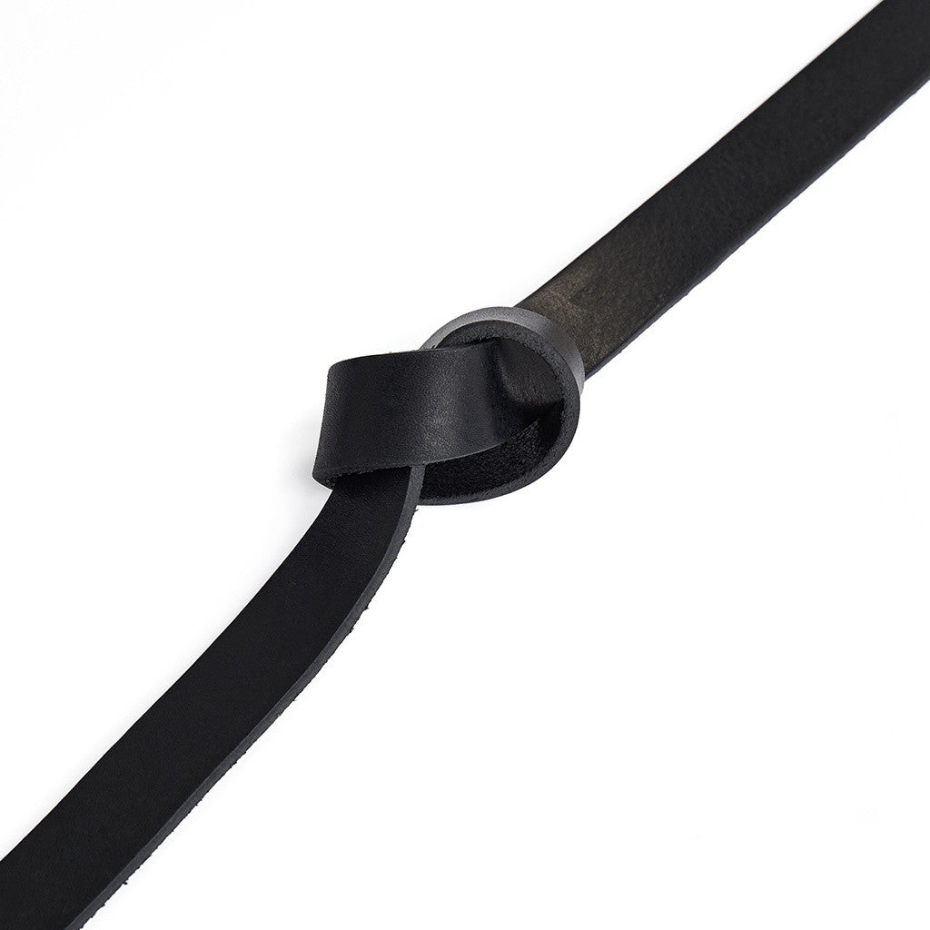 DEPECHE Slim classic leather belt Belts 154 Black/Brass