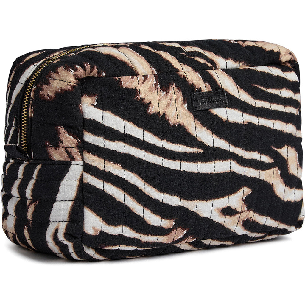 DEPECHE Small leopard print cosmetic bag Accessories 080 Zebra