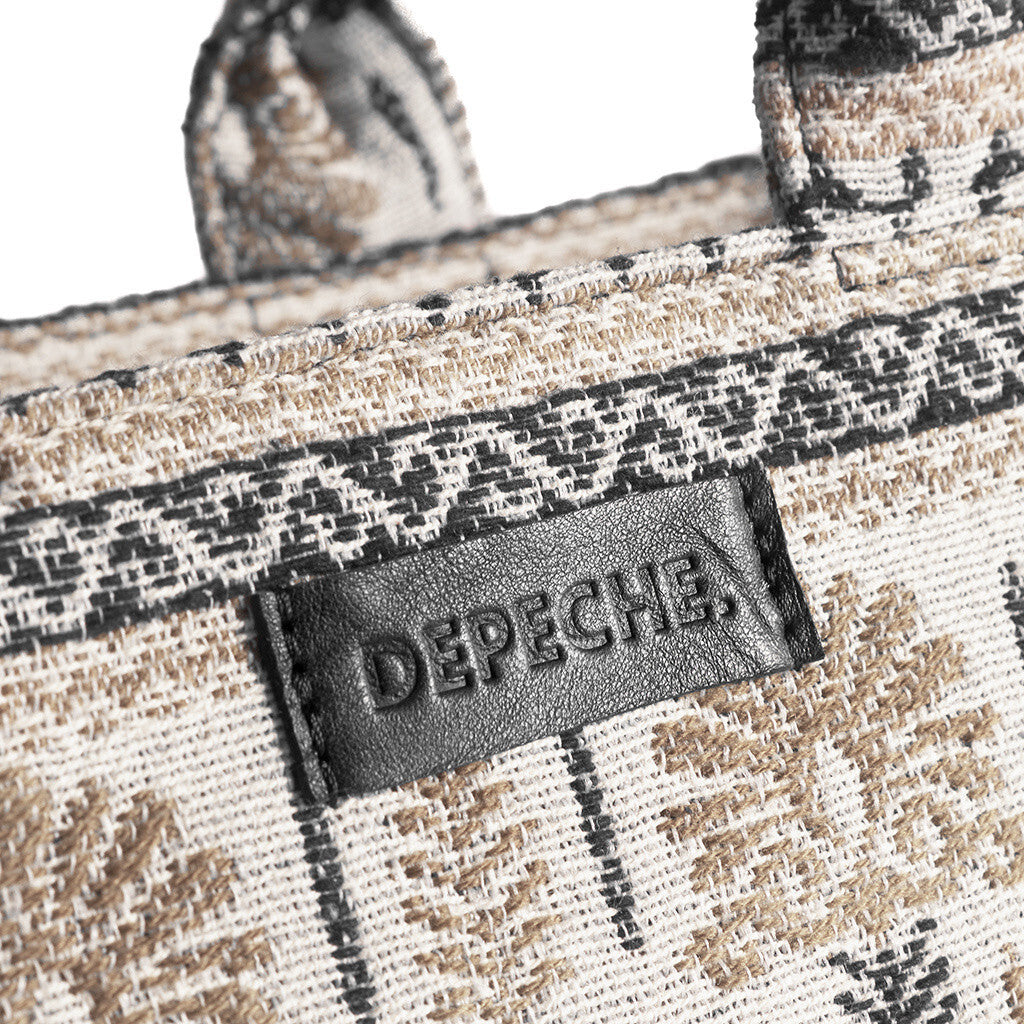 DEPECHE Small shopper with beautiful pattern Shopper 275 Sand printed