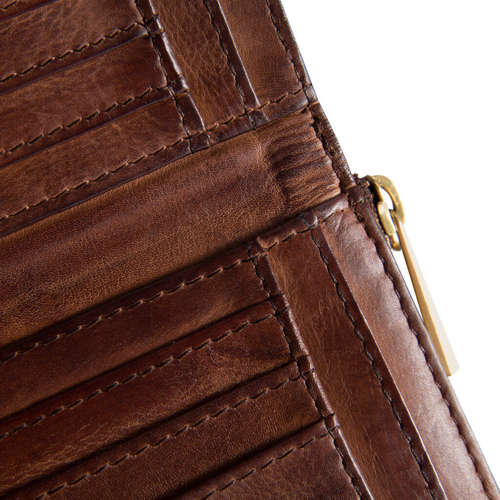 DEPECHE Soft and delicious leather wallet Purse / Credit card holder 133 Brandy