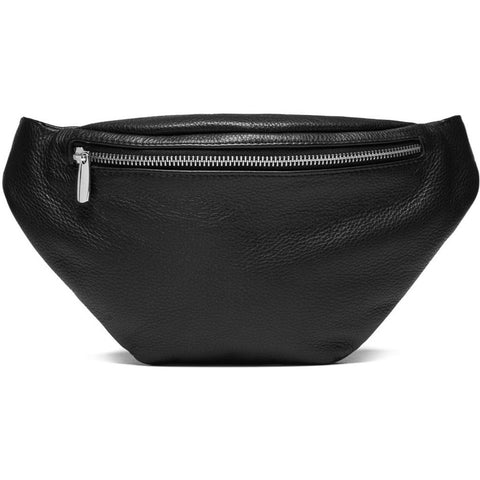 DEPECHE High-quality leather bumbag Bumbag 099 Black (Nero)