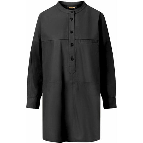 Depeche leather wear Soft leather shirt in timeless design Shirts 099 Black (Nero)