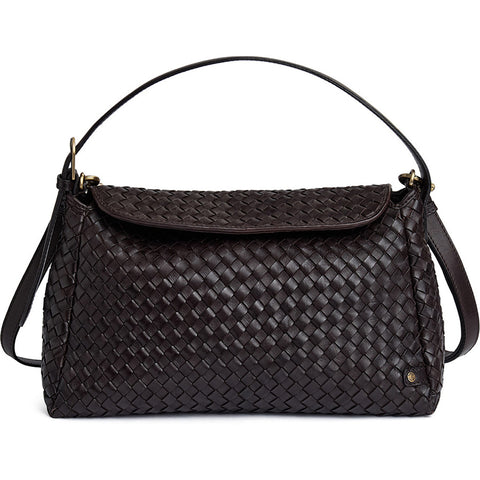 DEPECHE Sofya handwoven calf leather crossover Cross over 161 Dark brown