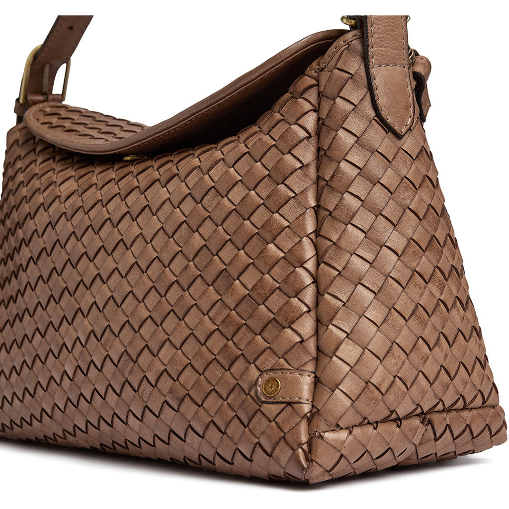 DEPECHE Sofya handwoven calf leather crossover Cross over 250 Dark Taupe