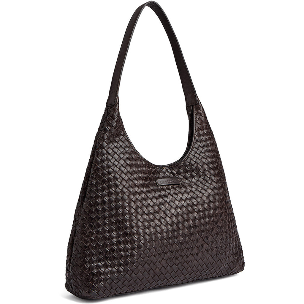 DEPECHE Sofya handwoven leather shoulder bag Shoulderbag / Handbag 161 Dark brown