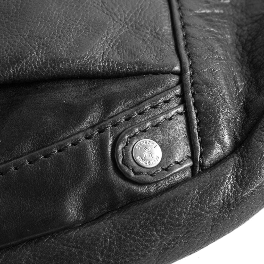 DEPECHE Spacious leather bumbag in classy look Bumbag 099 Black