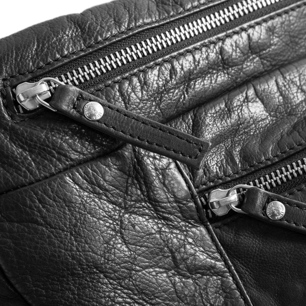 DEPECHE Spacious leather bumbag in classy look Bumbag 099 Black