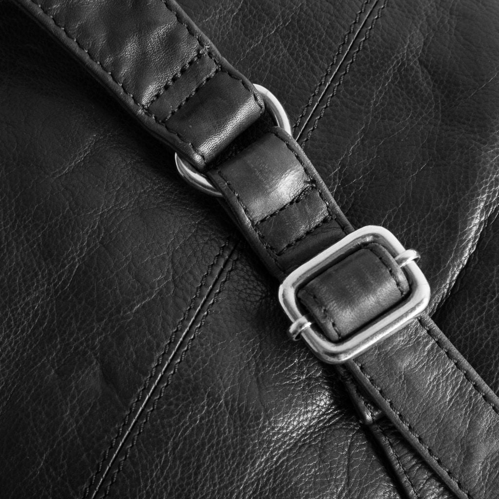 DEPECHE Spacious leather bumbag in classy look Bumbag 099 Black