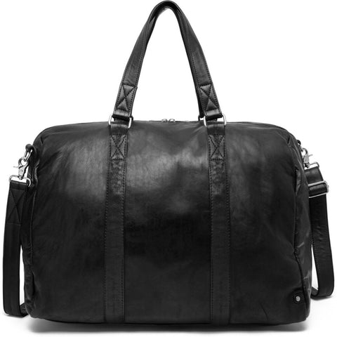DEPECHE Spacious weekend bag in soft leather quality Weekend Bag 099 Black (Nero)