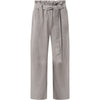 Depeche leather wear Straight leg suede trousers with paperbag waist Pants 203 Silver