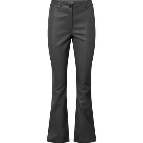 Depeche leather wear Stretch flare pants in soft leather quality Pants 129 Dark grey