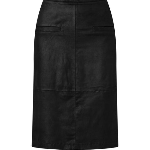 Depeche leather wear Stretch skirt in soft leather quality Skirts 099 Black (Nero)