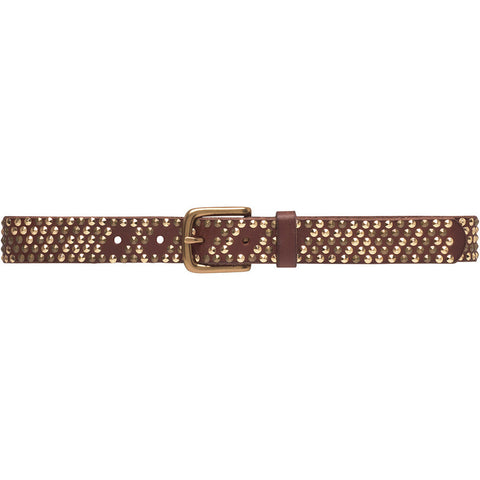 Leather belt with western buckle / 15844 - Sand