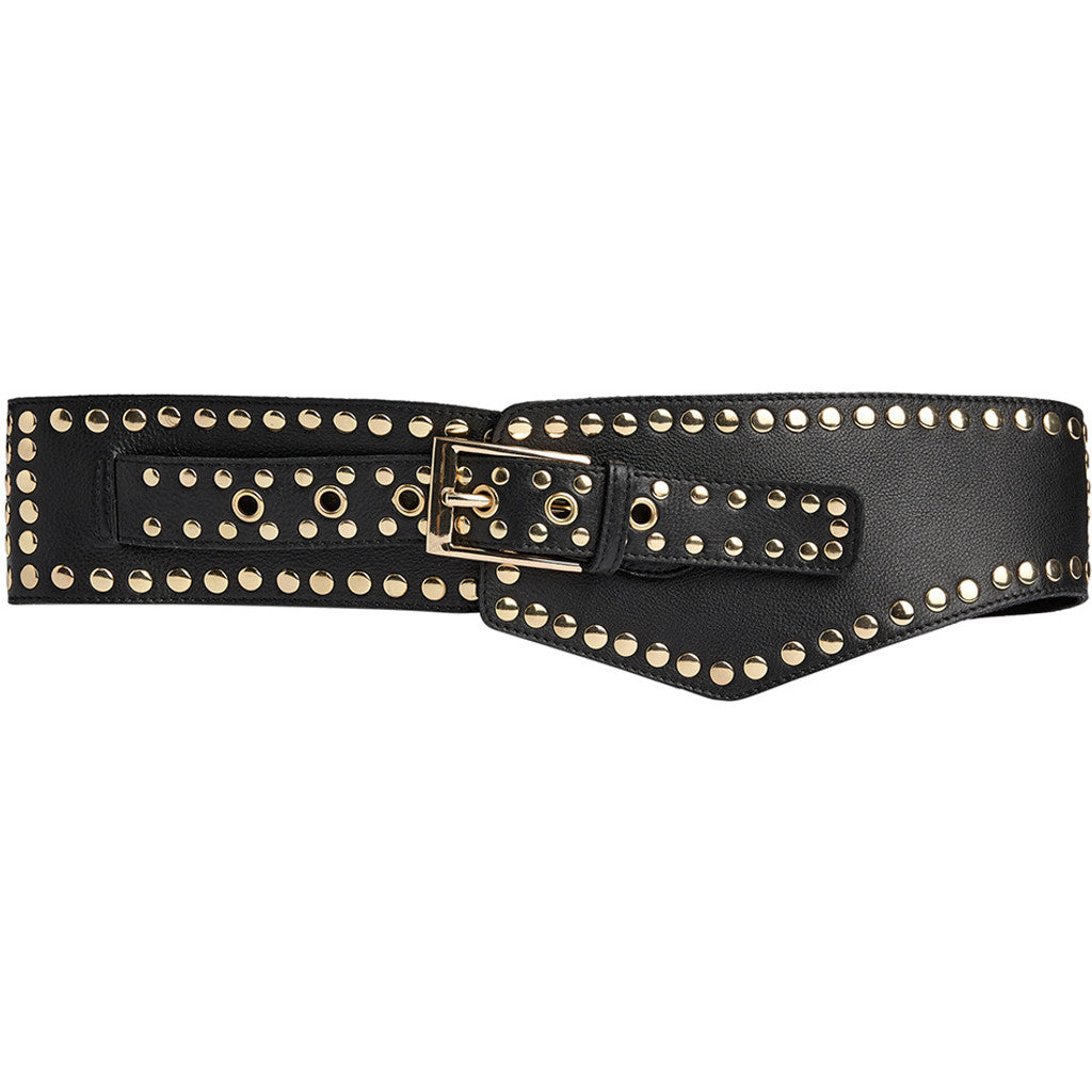 DEPECHE Studded waist belt Belts 190 Black/Gold