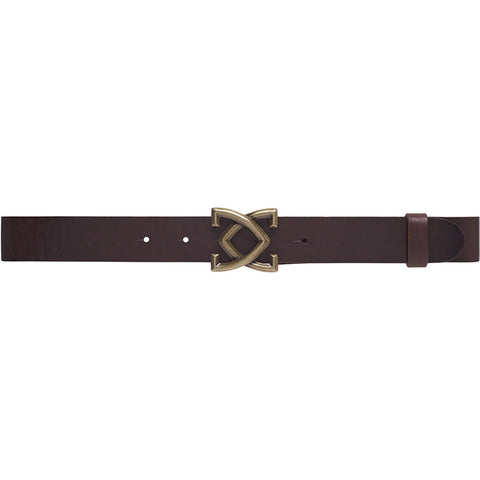 Leather belt with beautiful buckle / 15492 - Cognac