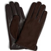 DEPECHE Stylish gloves in combined leather and suede Gloves 008 Chocolate