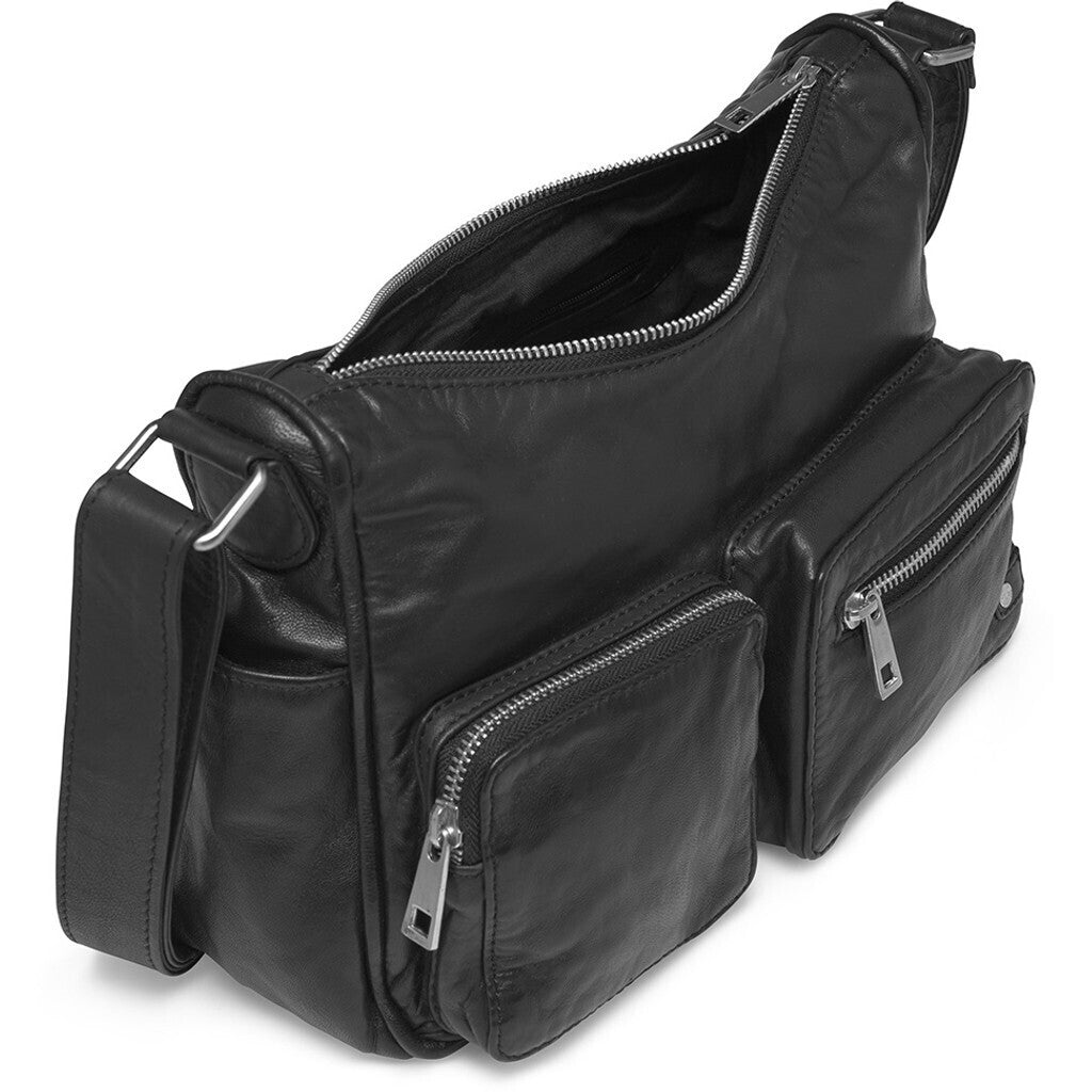 DEPECHE Stylish shoulderbag in soft leather quality Shoulderbag / Handbag 099 Black (Nero)