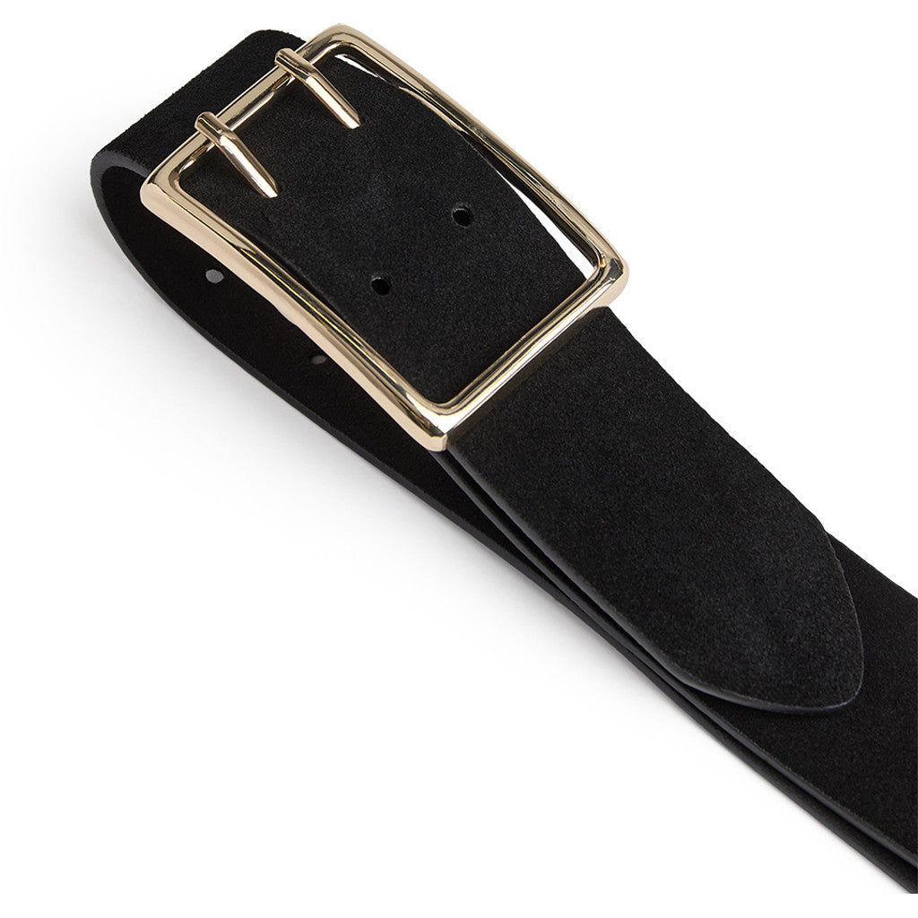 DEPECHE Suede belt Belt 190 Black/Gold