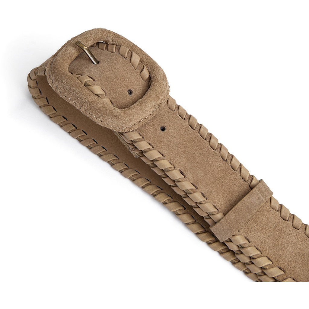 DEPECHE Suede belt with oval buckle Belts 011 Sand