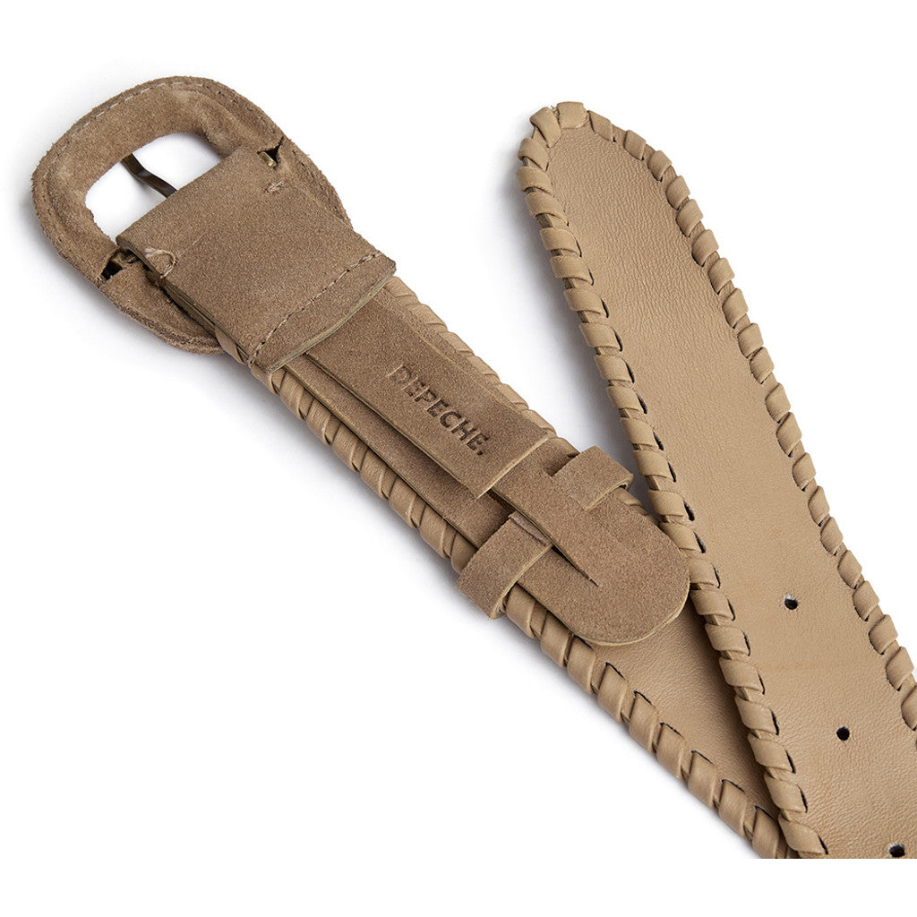 DEPECHE Suede belt with oval buckle Belts 011 Sand