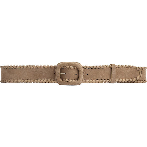 DEPECHE Suede belt with oval buckle Belts 011 Sand