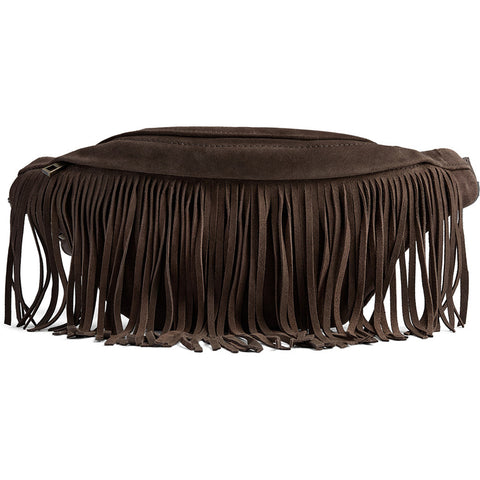 DEPECHE Suede bumbag with fringes Bumbag 217 Deer
