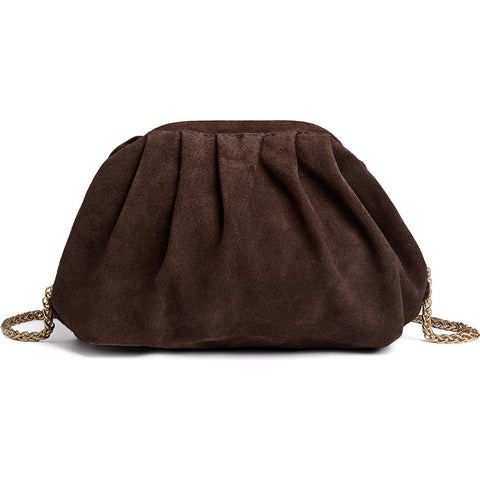 Suede crossbody bag / 16468 - Chocolate