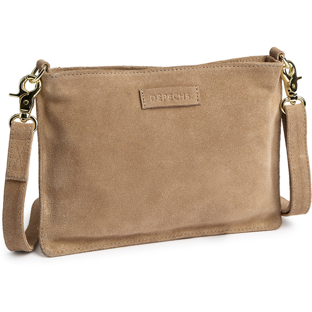 DEPECHE Suede clutch/crossover with stud details Small bag / Clutch 011 Sand